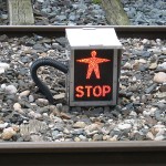 Stop teken treinrails